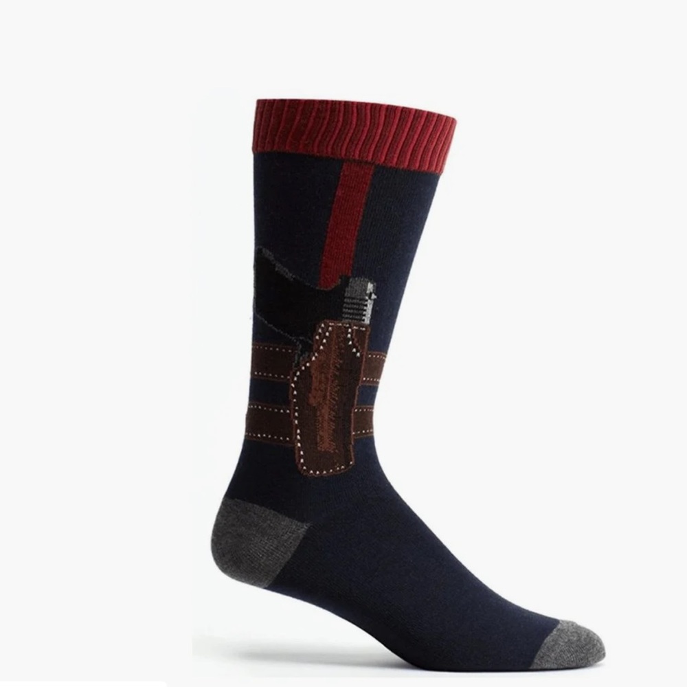 - 2 pair Ozone men’s socks. Design is “Automatic backup gun”. One size 8-1…